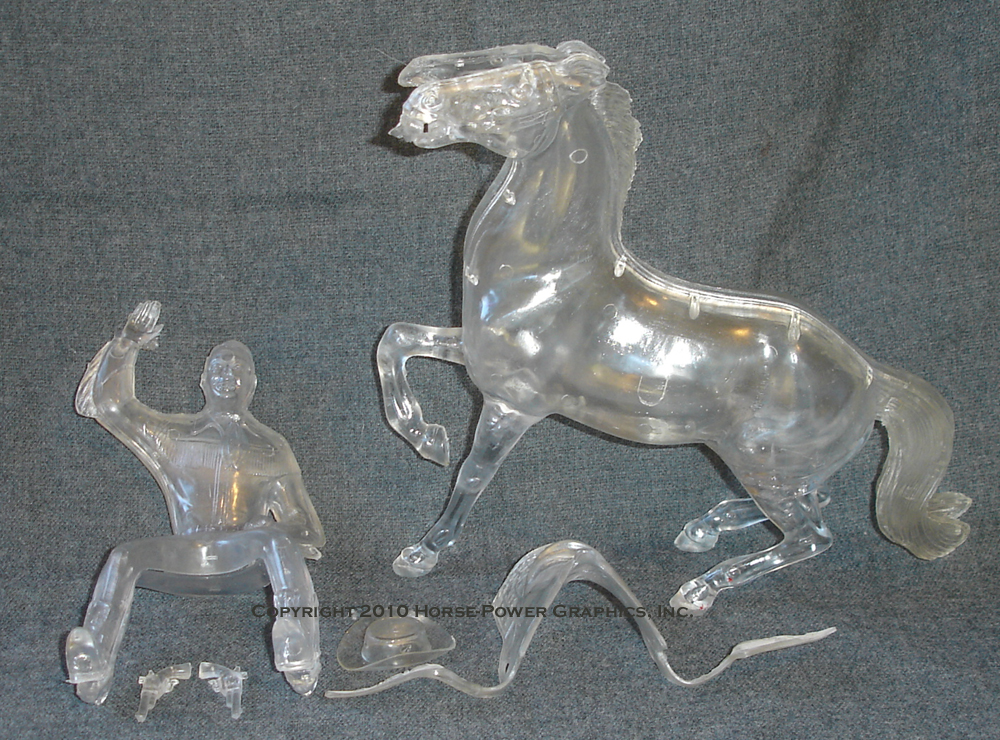 CLEAR SHOT Plastic Hartland TEST SAMPLE Roy Rogers & Trigger horse 